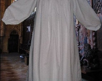 Renaissance Gown Medieval Costume Chemise SCA Garb White Cotton Muslin lxl FREE SHIP