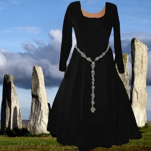 Medieval Gown Renaissance Costume SCA Garb Cotehardie LinenBld Choice Color 6 Gore 1pc lxl FREE SHIP