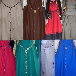SHIPPING charge only Renaissance Medieval SCA Garb Drop Waist Girdle Belt CUSTOM Colors Crystals Metaltone