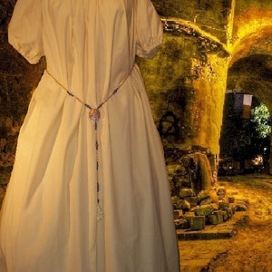 Renaissance Faire Chemise Medieval Undergown SCA Garb Petticoat Cotton Muslin lxl FREE SHIP