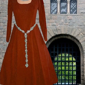 Renaissance Dress Medieval Gown 6 Gore Kirtle SCA Garb Choice Colored Cotton lxl FREE SHIP