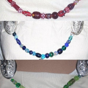 SCA Garb Norse Viking Medieval Cascade Necklace ONE Strand Ovrsz Lampwk Glass Beads Your CHOICE colors Free ship