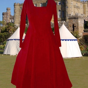 Renaissance Gown Medieval Costume 6 Gore Kirtle SCA Garb Choice Colored Cotton lxl FREE SHIP
