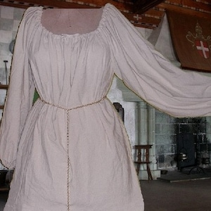 Renaissance Gown Chemise Medieval Costume 100% Cotton Muslin lxl FREE SHIP