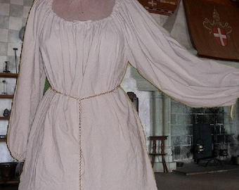 TALL Renaisance Gown Chemise Medieval Costume 100% Cotton Muslin lxl FREE SHIP