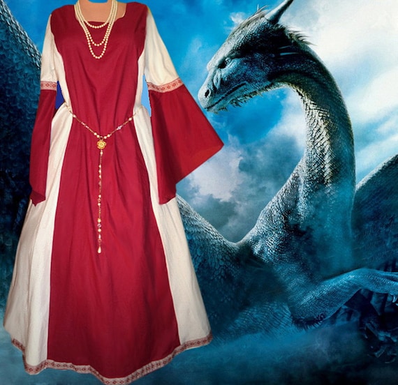 red and white medieval dresses Medieval Dress Dark Red Ivory