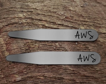 Personalized Collar Stays / Monogram Collar Stays / Anniversary Gifts for Men / Custom Collar Stays / Men's Wedding Gift