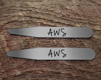 Anniversary Gifts for Men / Personalized Collar Stays / Custom Collar Stays / Wedding Collar Stays / Men's Wedding Gift / Monogram Gift