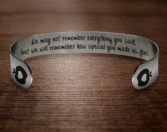 Teacher Gift / Gift for Teacher / Teacher Appreciation Gift / Personalized Teacher Gift / Teacher Bracelet / Custom Cuff Bracelet