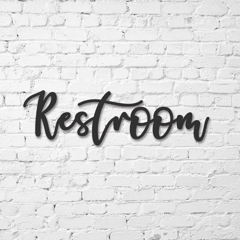 Restroom Sign / Public Restroom Sign / Custom Metal Word Sign Etsy