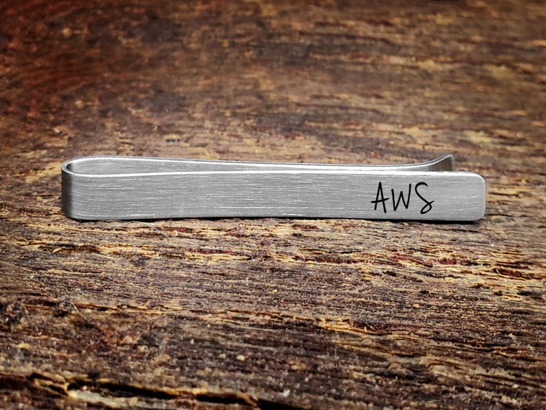 Custom Father/'s Day Gift Personalized Tie Clip Anniversary Gift for Men Monogram Tie Bar Valentine/'s Day Gift