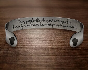 Best Friend Bracelet / Personalized Bracelet for Women / Best Friend Gift / Best Friend Birthday Gift / Custom Cuff Bracelet