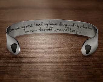 Best Friend Gift / Gift for Best Friend / BFF Gift / Best Friend Bracelet / Personalized Bracelet / Custom Cuff Bracelet / Custom Bracelet