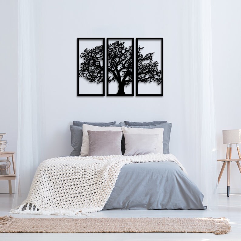 Set of 3 Tree of Life Wall Art Panels / Large Metal Tree of Etsy