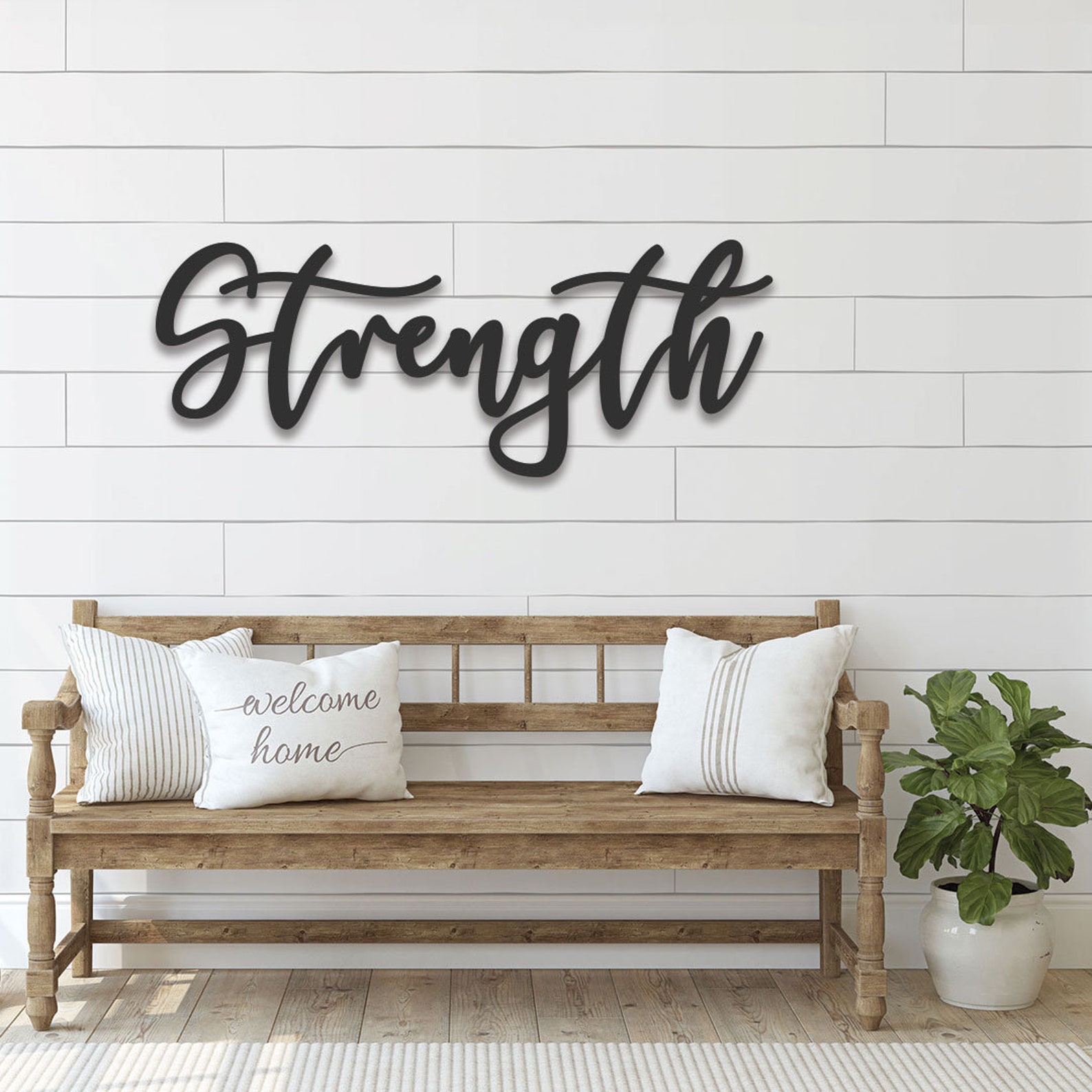 strength metal wall sign