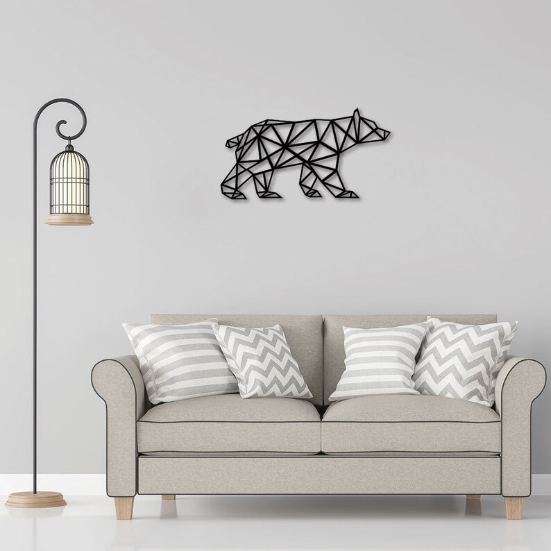 Bear Geometric Metal Wall Art / Bear Wall Decor / Metal Wall Etsy
