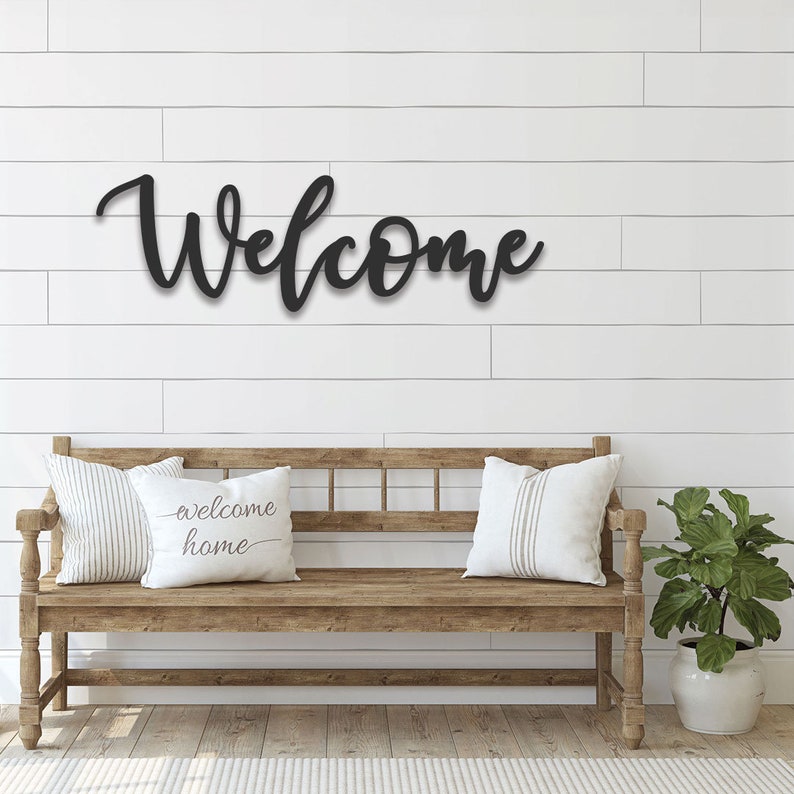 Outdoor Welcome Sign / Welcome Metal Word / Wedding Welcome Sign / Housewarming Gift / Realtor Closing Gift / Welcome Word Wall Art 