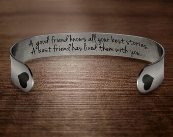 Best Friend Gift / Gift for Best Friend / BFF Gift / Best Friend Bracelet / Personalized Bracelet / Custom Cuff Bracelet / Custom Bracelet