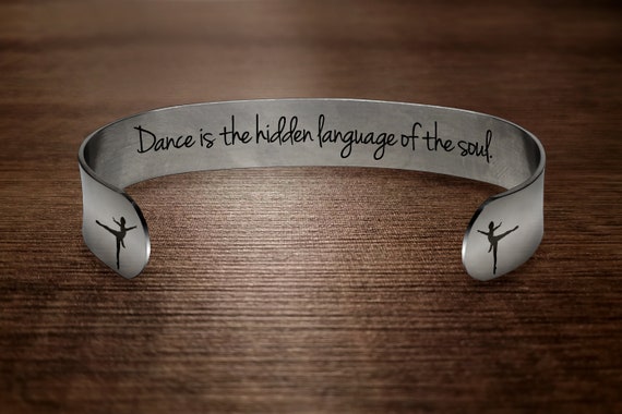 Dance is the hidden language of the soul dance jewelry gift for dancer quote necklace ballet teacher gift key chain key ring key fob