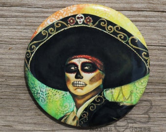 Day of the Dead Magnet, El Mariachi Dia De Los Muertos Magnet, Sugar Skull Magnet, Chicano Art, Mexican Folk Art, Sugar Skull Art, Mariachi