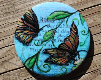 Monarch Butterfly Magnet, Art Magnets, Inspirational Magnets, Kitchen Magnets, Locker Magnets, Office Magnets, Butterfly Art, Butterflies