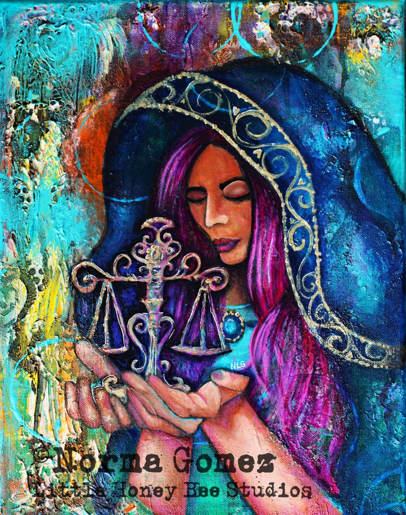 Original Libra Art Fantasy Art Women Art Scales of Justice image 0