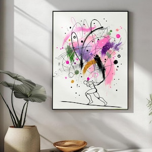 Original Gemälde abstrakt große Moderne Kunst Malerei auf Leinwand rosa Original abstrakt Kunst Atlas Acrylfiguren Gemälde auf Leinwand rosa weiß
