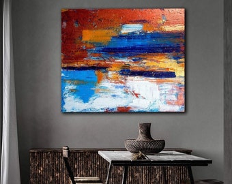 Commission Abstract Painting on canvas Original, Acrylic Painting, Palette Knife Painting Fine Art, Canvas Wall Art Painting in the UK Brown