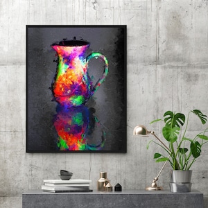 Colourful Art Wall Art print Painting abstract Modern Home Decor Wall decor living room prints jug, fine art prints photography Rainbow Art