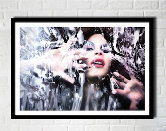 Contemporary Wall ART Print PHOTOGRAPHY Portrait Woman Abstract Painting Modern Home Decor Photography Living Room Gift Idea Feminist White