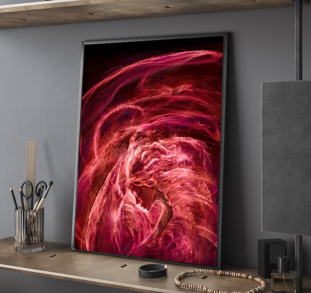 Red Prints Wall Art Print UK Wall Art Prints Abstract Woman Etsy UK