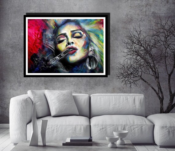Modern Abstract Indian Woman Colourful Canvas Wall Art Picture Print A0 A1