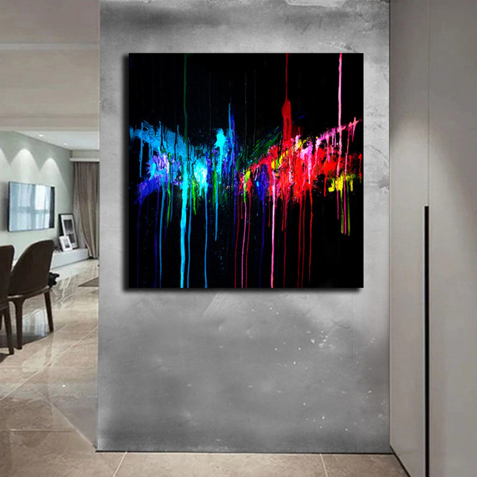 Painting on Canvas Original Abstract Painting Wall Art Etsy UK