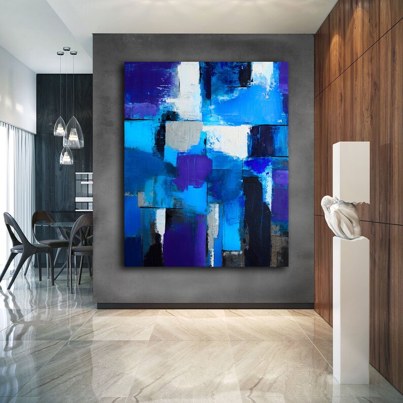 Modern Wall Art Painting On Canvas Blue Abstract Modern Wall Art Painting On Canvas Blue