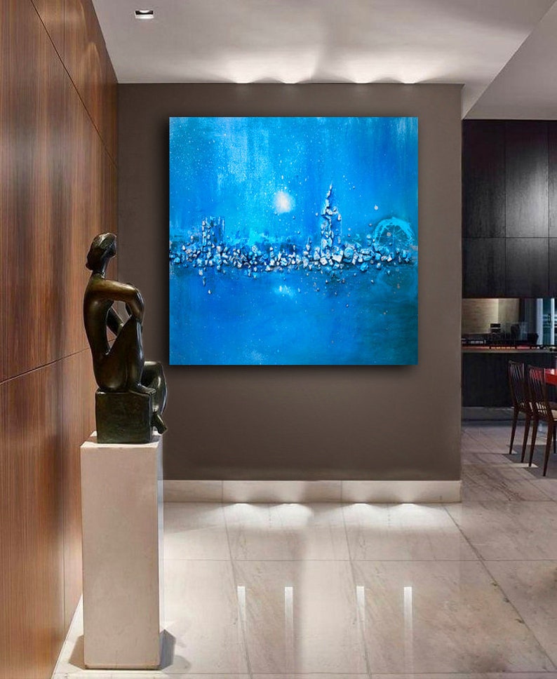 Contemporary Wall Art Blue Abstract Wall Art 3d Painting on Etsy UK