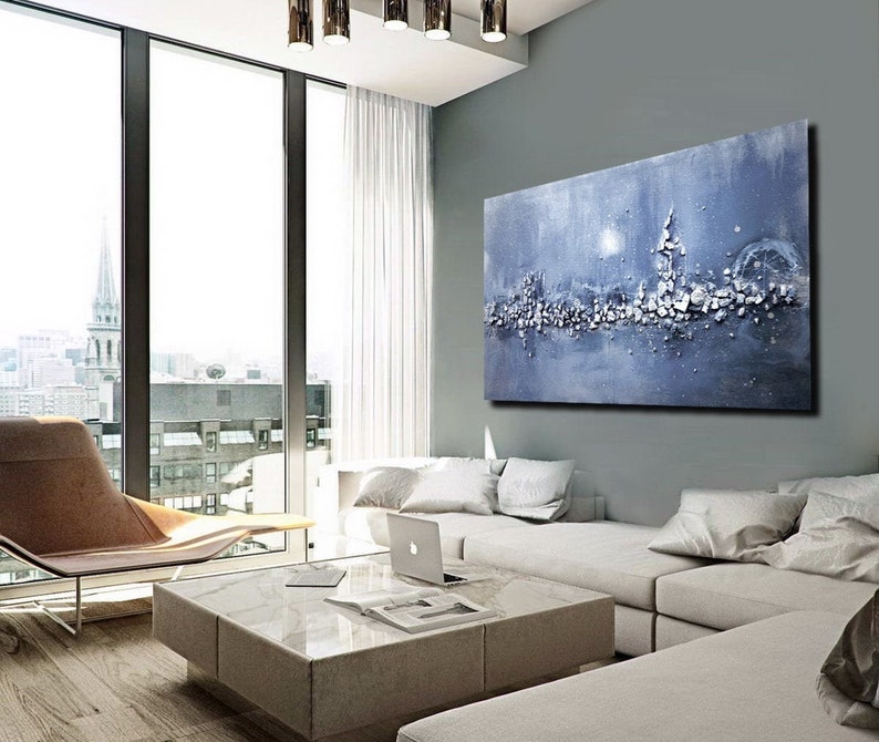 Contemporary Wall Art Blue Abstract Wall Art 3d Painting on Etsy UK