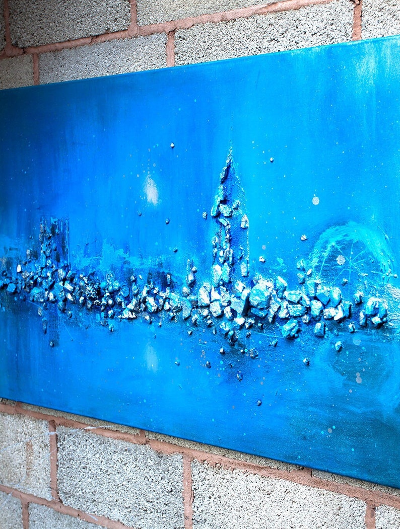 Contemporary Wall Art Blue Abstract Wall Art 3d Painting on Etsy UK