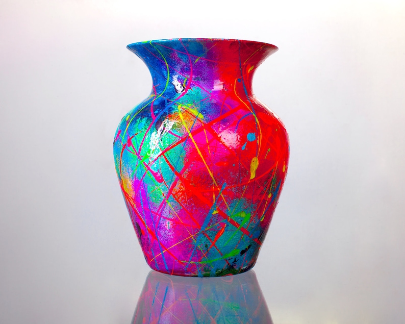 Colourful Vase Ceramic Vase Abstract Vase Housewarming Gift UV Etsy UK