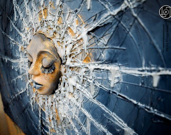 Acrylic Painting Abstract Wall Art Sculptures Painting Relief Portrait Contemporary Large Wall Art Mixed media Heavy Textured by Anna Bulka.