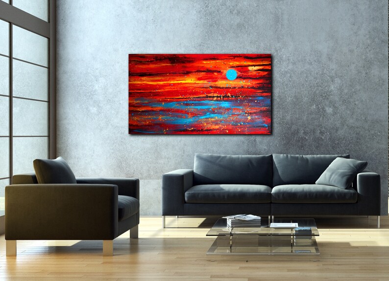 Colourful Wall Art Large Wall Art Red Abstract Paintings on Etsy UK