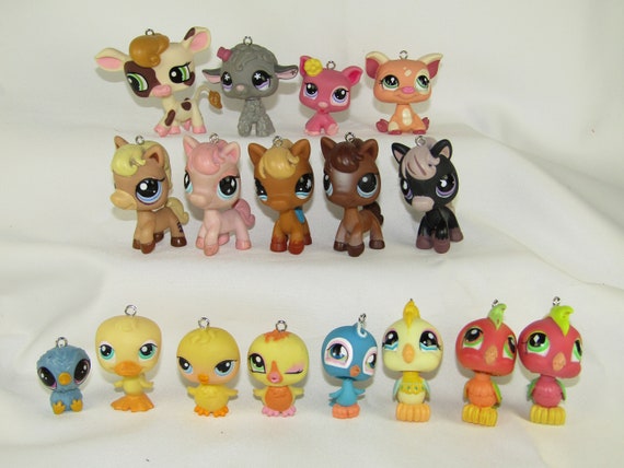 Lps Littlest Pet Shop Repurposed Toy Animal Key Chain Cow Lamb Etsy - shimmering brown french braids roblox code