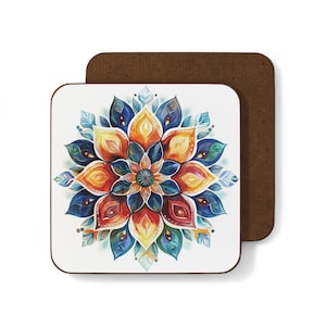 Mandala Art Coaster Set - Colorful Drink Coasters for Home Decor, Gifts for Her, Boho Style, Housewarming, Birthday