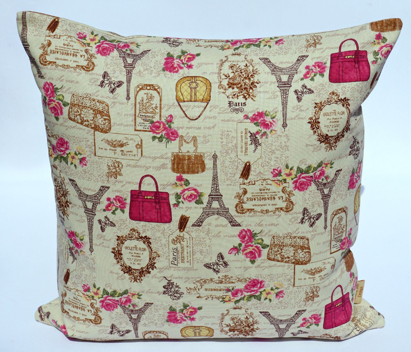 4 Rose /& Hubble Pink Blue Vintage Floral Cushion Covers 16/" Pink Shabby Chic