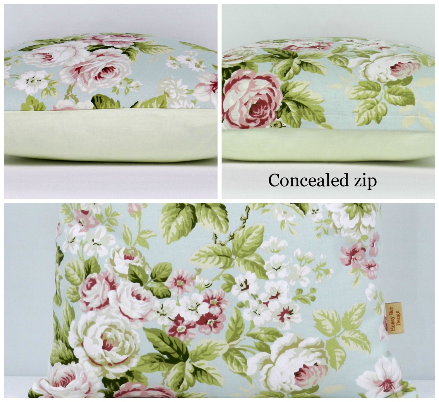16x16 pillow Decorative throw cover Floral pillow case Etsy