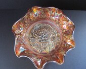 Carnival Glass Bowl with Grapes Design