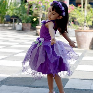 Purple Fairy Dress: Organza Flower Costume
