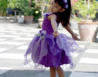 Fairy Dress Purple, Fairy costume, Fairy halloween costume, flower fairy dress for toddler