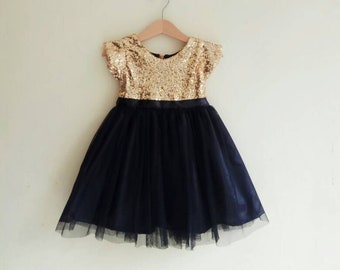 black and gold theme party dress