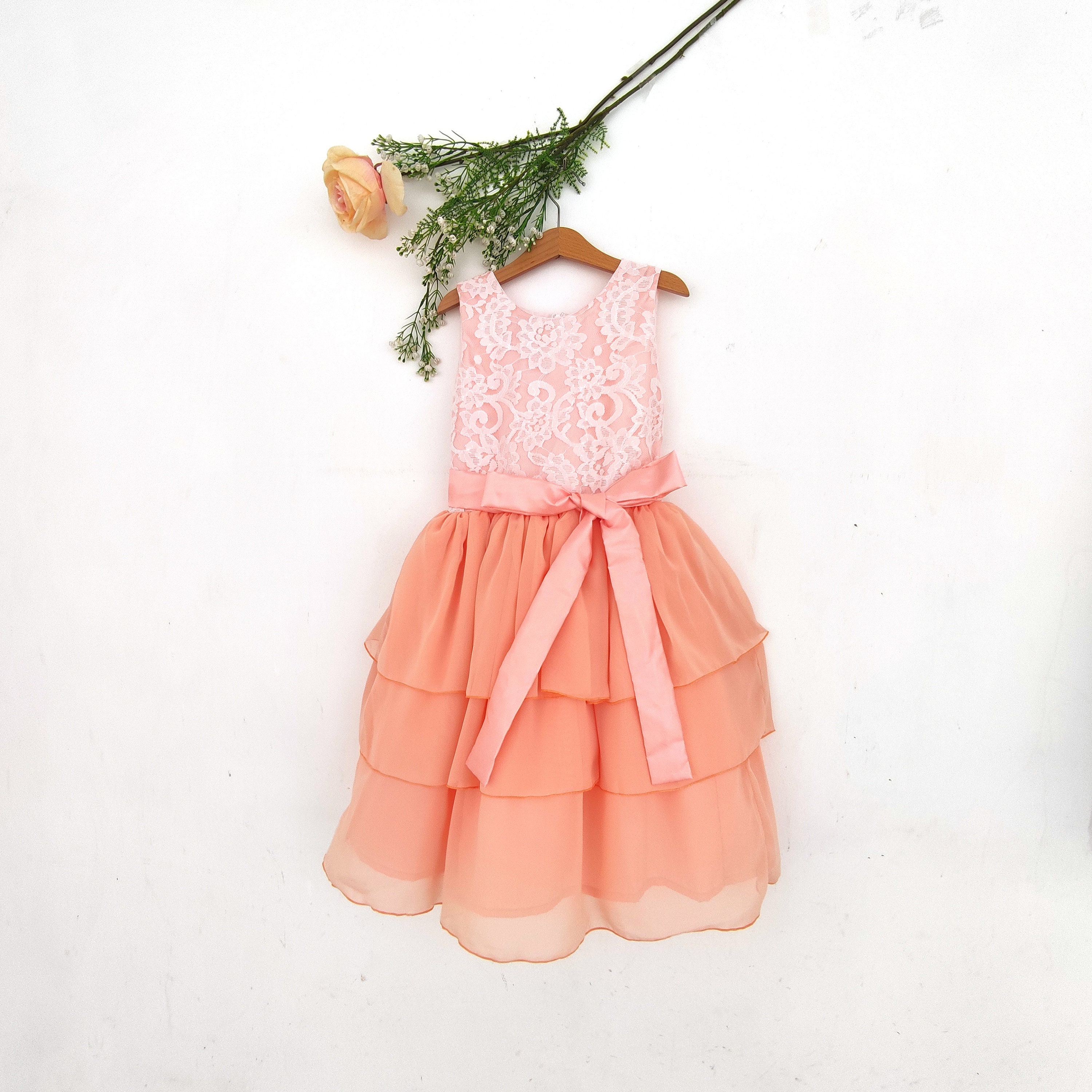 Peach dresses cheap for kids