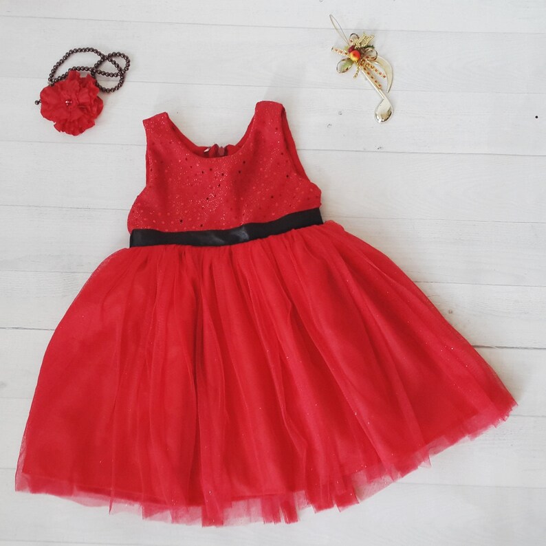 Robe rouge de Noël la Robe tutu de la fille robe enfant | Etsy